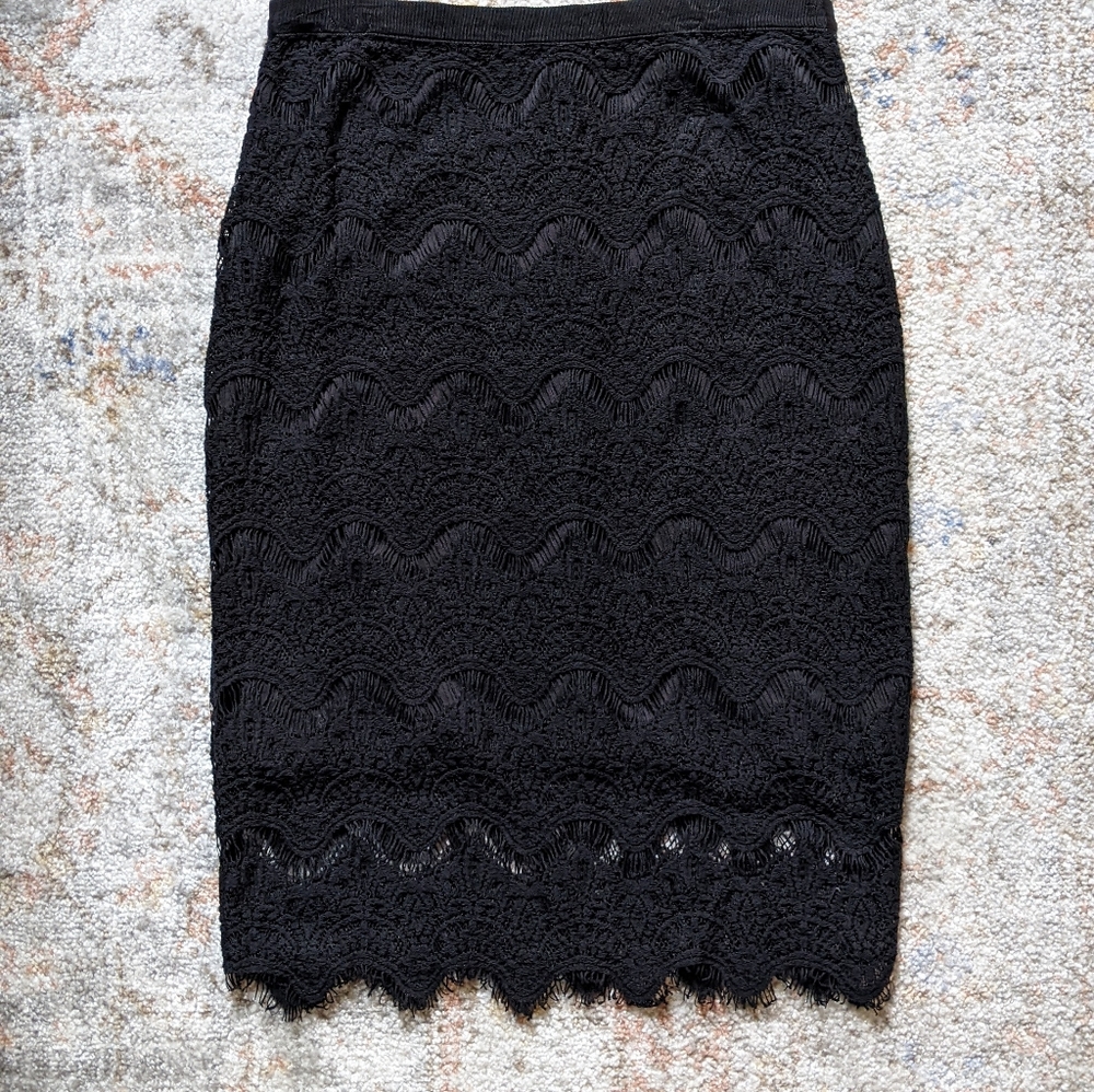 Black Lace Pencil Skirt